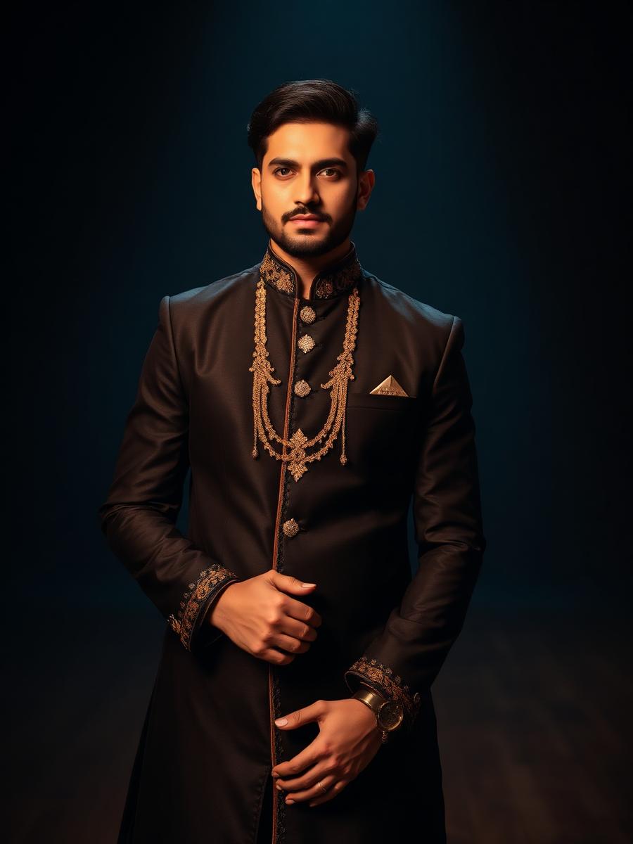 Tailored bandhgala with fine detailing